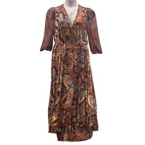 Paisley Wrap Maxi Dress